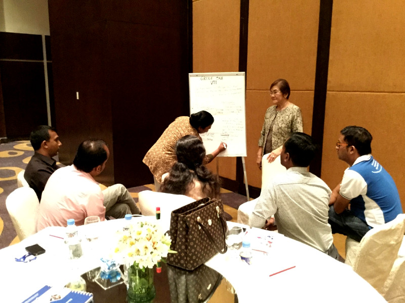 The training provider group discussion mentored by Dr. Gloria Baken Wong-Siy (standing)