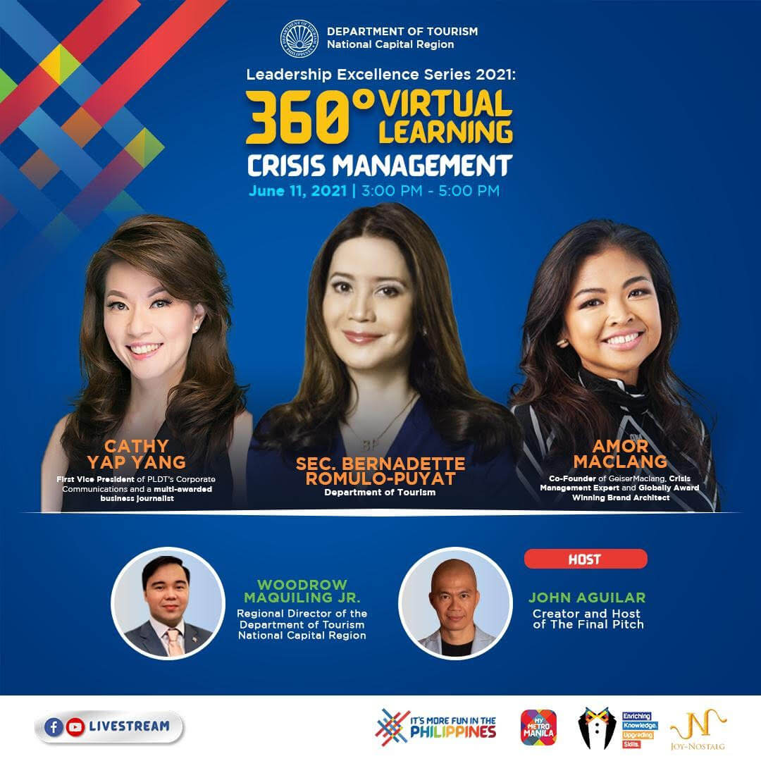 DOT-NCR - Leadership Excellence Series 2021: A 360° Virtual Learning - Crisis Management on 11 June 2021, 3:00 to 5:00 PM