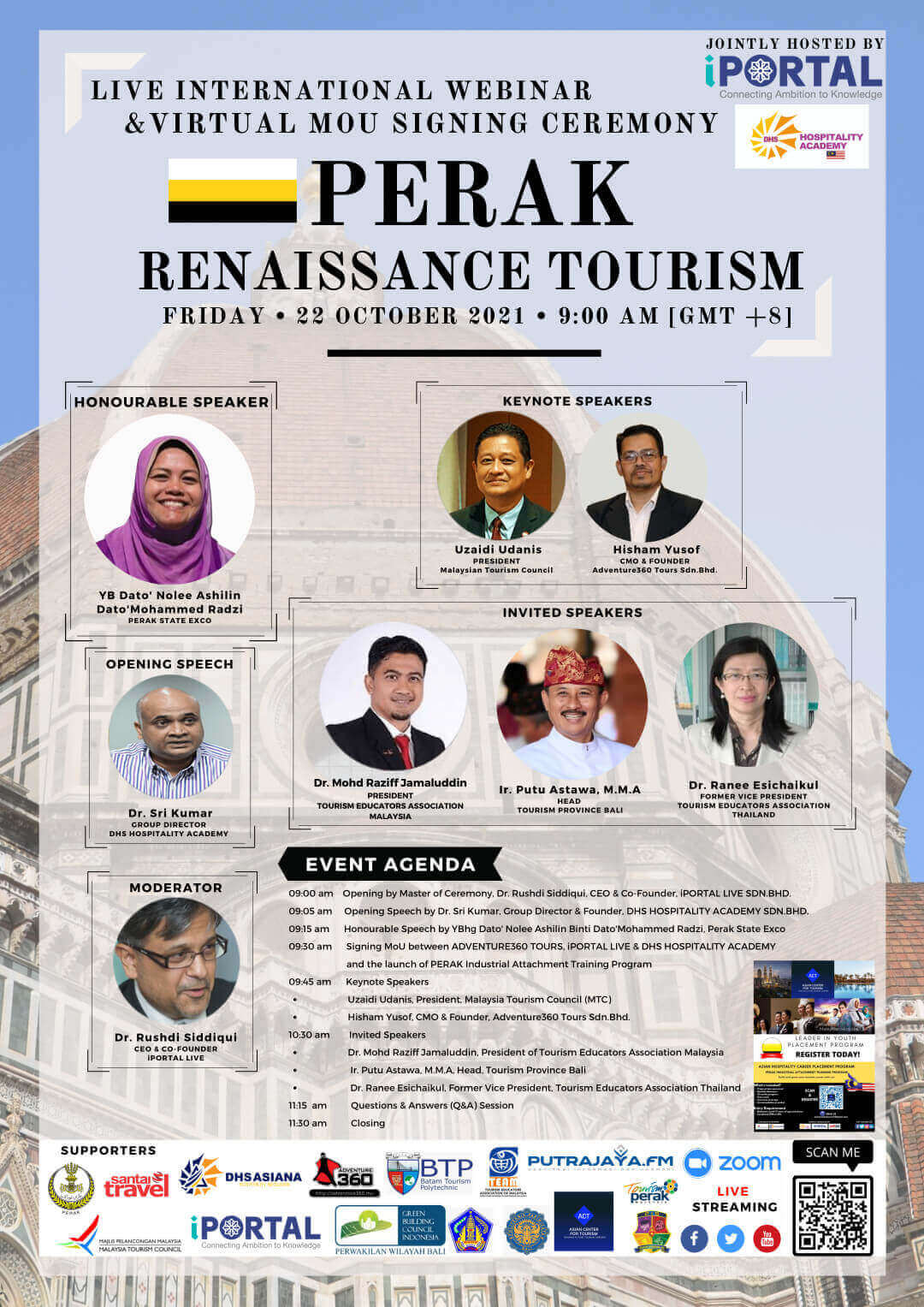Perak Renaissance Tourism: Live International Webinar & Virtual MOU Signing Ceremony (22 October 2021)