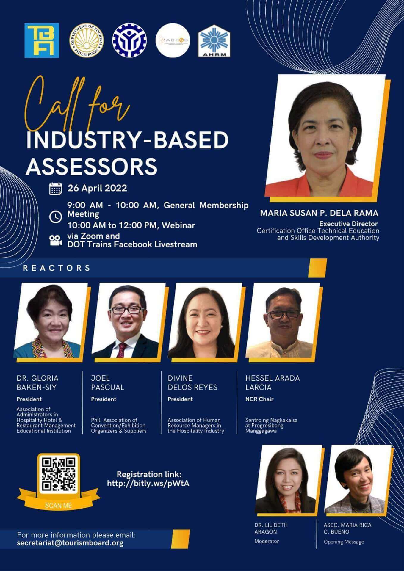 The 12th DOT TIBFI Webinar - Call for Industry Based Assessors | Hosted by PACEOS and AHRM